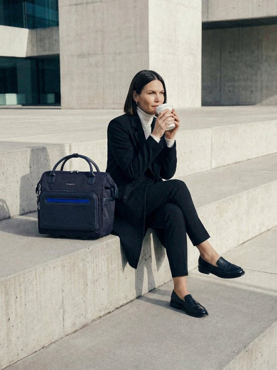 Hedgren VENTI Laptoptas op wielen 15,6 inch met RFID-bescherming – Waterafstotend – Gerecycled materiaal – Peacoat Blue