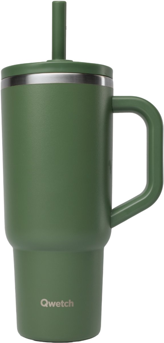 Qwetch - Isothermische Travel Cup waterdichte dop - Matt Khaki- 900ml