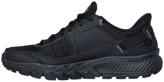 Zwarte Skechers slip-ins sneaker met veters, mesh en profielzool.