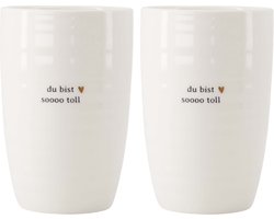 Zusss Set Van 2 Mokken L Du Bist Sooo Toll - Cadeau Dames Wit / Zwart - Mok -