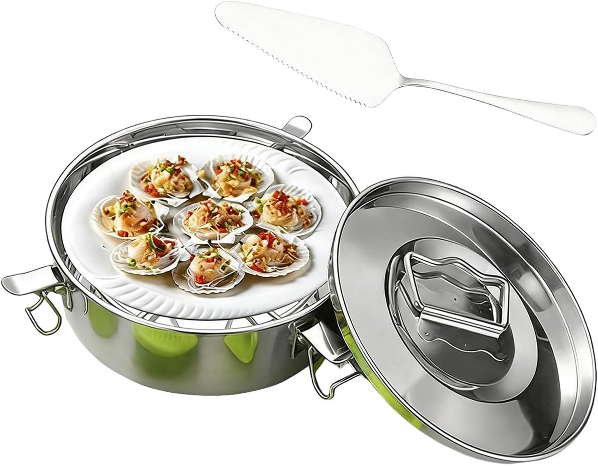Stoompan RVS - Kookgerei met deksel - Gezond koken - Roestvrij staal - 19x7.5 cm