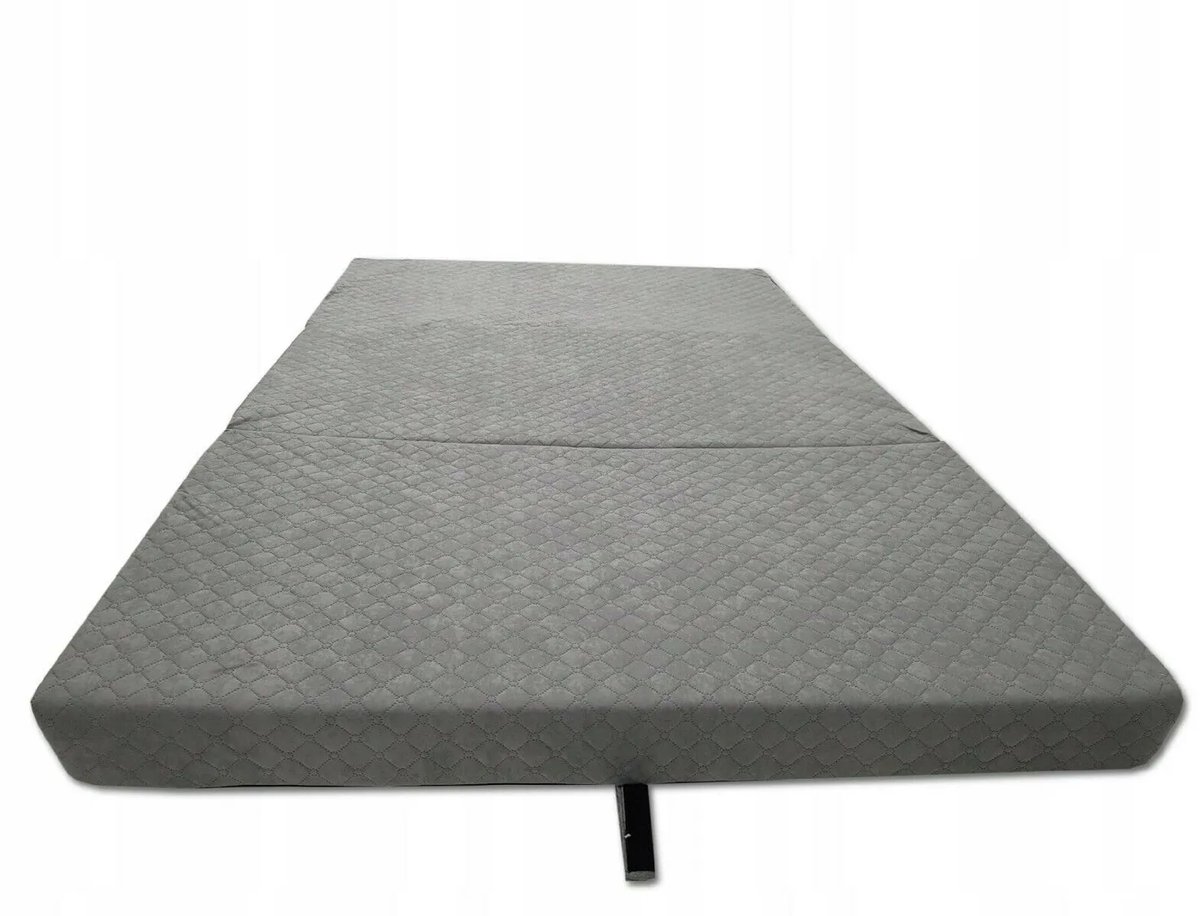 Opvouwbaar logeermatras met fauteuilfunctie - 200 x 120 x 10 cm - schuimmatras, pikgrijs