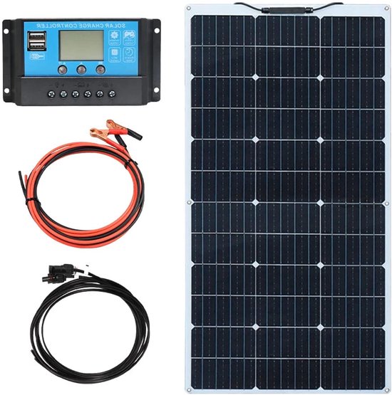 Zonnepaneel - Zonnepanelen - Monokristallijn - 12V - 100W - Zonne-kit - Flexibel - Waterdicht - Lichtgewicht - Voor Caravan - Camper - Boot of Thuisgebruik
