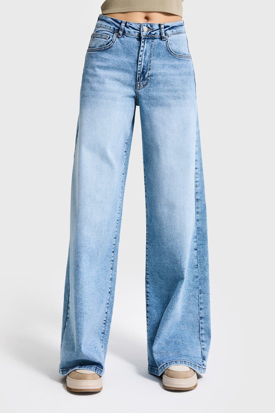 It's Basic - PALAZZO HIGH RISE JEANS - BLEACHED
