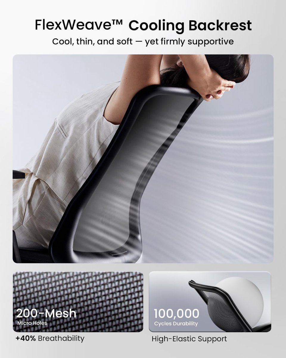 Remodius Flexer Ergonomische Bureaustoel met Dynamische Lendensteun - afbeelding 3