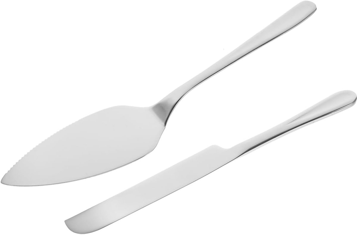 Taartmes Spatelset - Serveerset - Taart Snijden - Roestvrij Staal - 29.6cm Lengte - Zilver