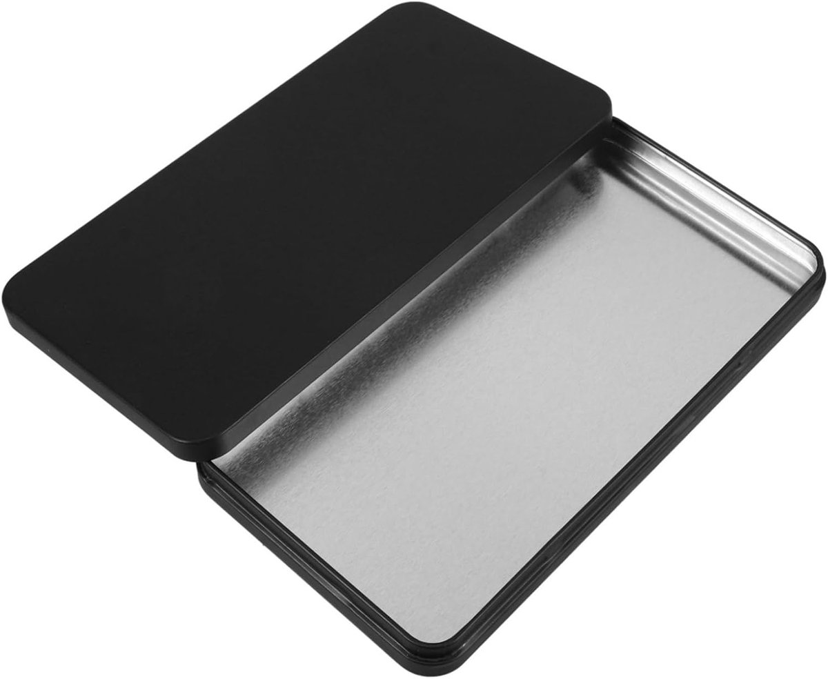 Metalen Geldopberger - Verborgen Rekeninghouder - Veilig Thuis Bewaren - Afsluitbaar IJzeren Blik - 17x9x1.5 cm - Zwart