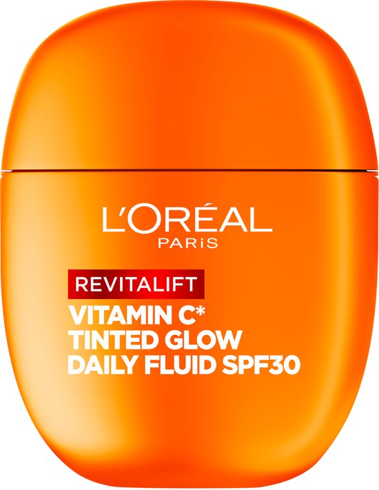 L'Oréal Paris Revitalift Daily Fluid SPF 30 Vitamine C* met Tinted Glow - voor een onmiddellijke sun-kissed glow - voor zeer lichte tot lichte huid - 40ml
