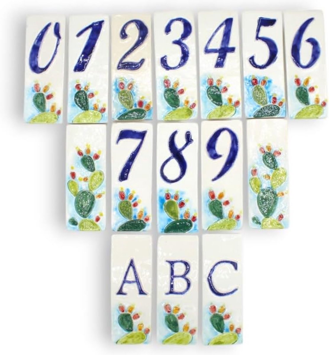 Keramiek Huisnummer - Decoratief Cijfer - Voordeur Decoratie - Ambachtelijk Handgemaakt -