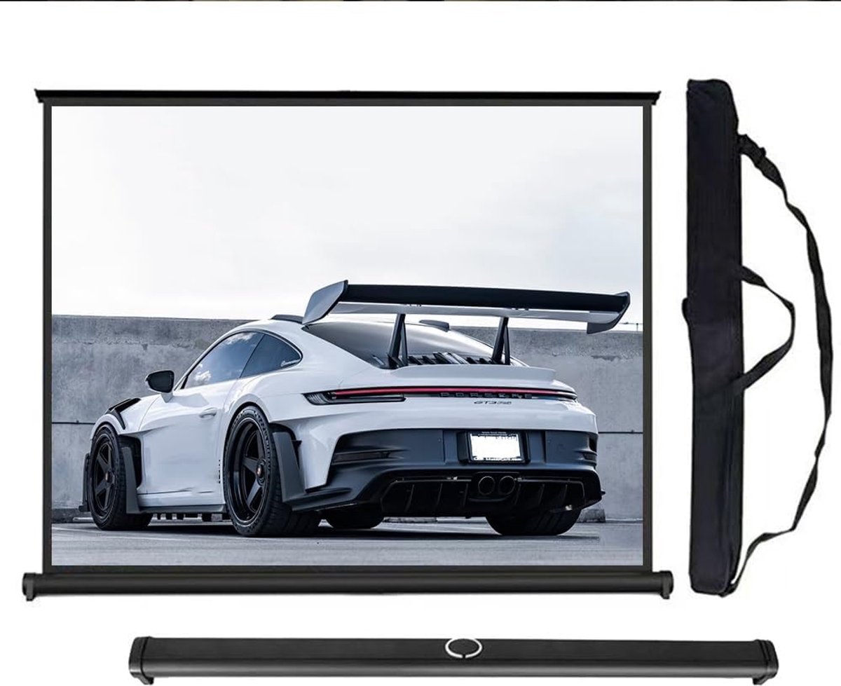 Mobiel Projectiescherm - Draagbaar Filmscherm - Binnen en Buiten - Handmatig Uitschuifbaar - 50 Inch 16:9 - Wit