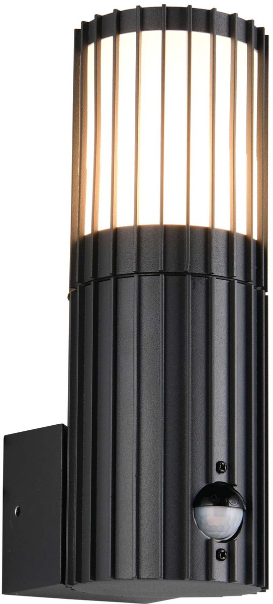 TRIO VOLGA - Wandlamp - Antraciet - excl. 1x E27 4 W - Bewegingssensor - Wandmontage - Buitenverlichting - IP54