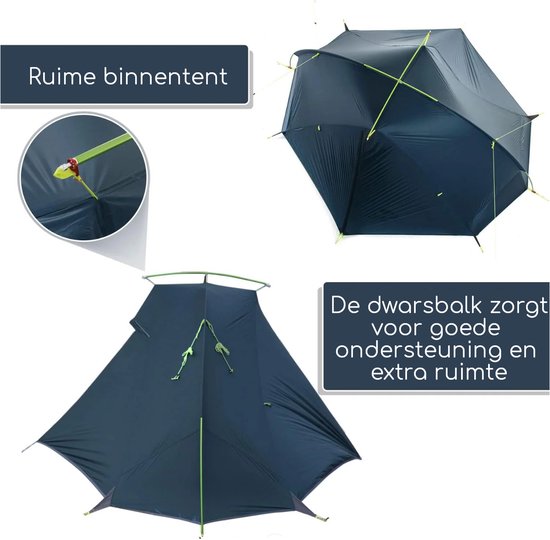 Naturehike Tagar 1 - 1 persoons lichtgewicht tent - Waterdichte kampeertent - 20D 4000MM - Inclusief grondzeil - Outdoor koepeltent - Navyblue van Merkloos — afbeelding 4