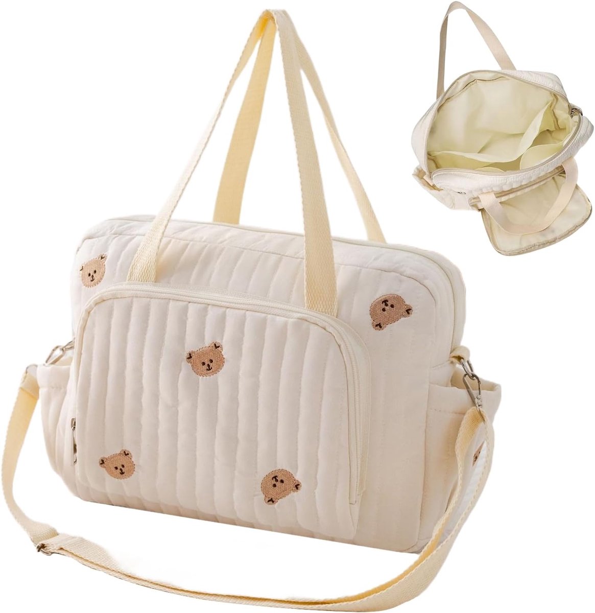 Luier Tote Tas - Draagtas Baby - Organisatie Onderweg - Grote Capaciteit - 35x10x29 cm - Cartoon Beer
