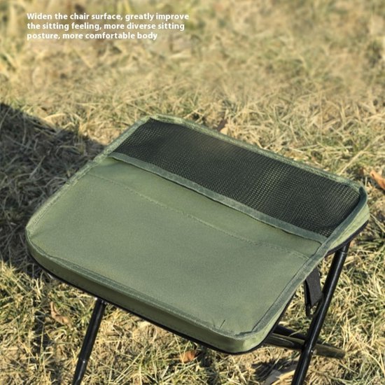 Opvouwbare Kruk - Draagbare Stoel - Outdoor Zitten - Ultralicht en Compact - Tot 120 kg - Zwart van Merkloos — afbeelding 2