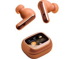 JBL Live Beam 4 – Draadloze Oortjes met Noise Cancelling – Smart Case met Touchscreen – Draadloos Bluetooth Oordopjes – 48 uur – Waterdicht – IP55 - Oranje