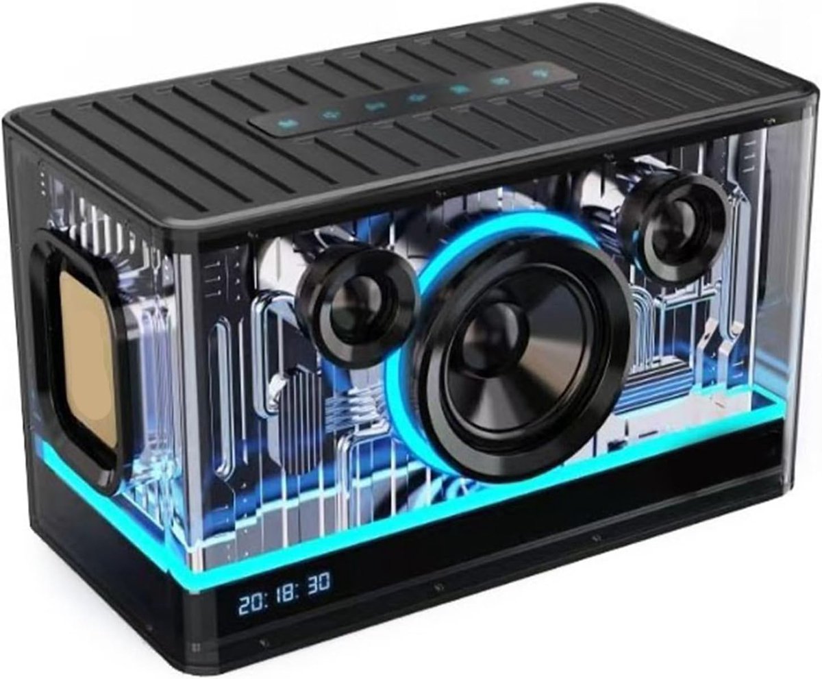 Draadloze Speaker - Bluetooth Geluid - Feestjes Muziek - RGB Lichtklok - 31 x 21 x 17 cm