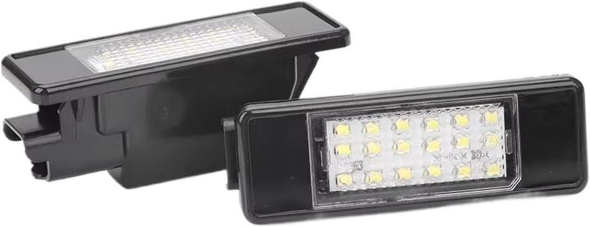 Kentekenverlichting Set - Nummerplaatlampen - Duidelijke Zichtbaarheid - 18SMD LED's - 12V - Wit Licht