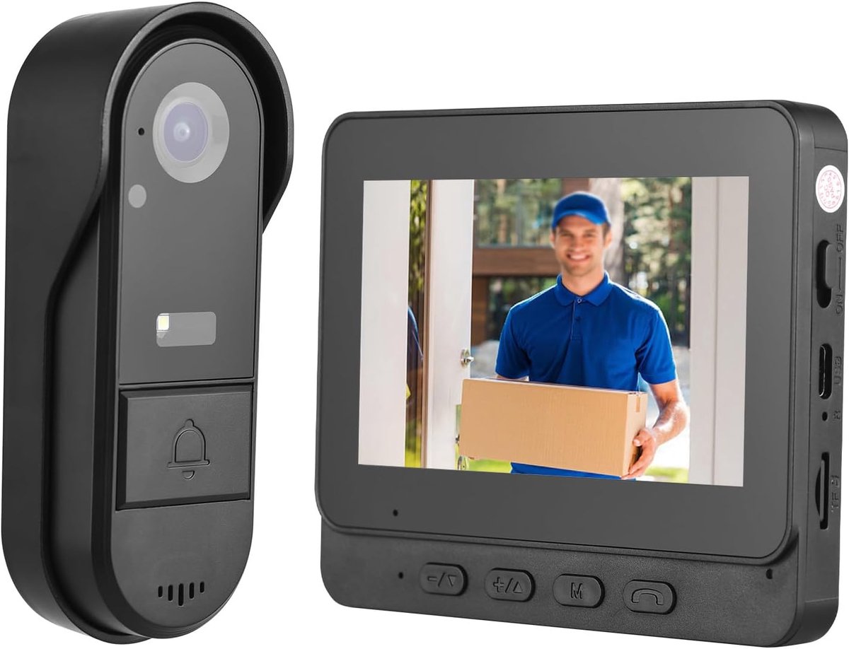 Draadloze Deurbel Camera - Beveiliging Buiten - Toegangscontrole Woning - 1080P IPS Scherm - 4.3 Inch