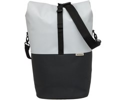 New Looxs Nyborg Single - Fietstas Enkel - Afneembare Schoudertas - 13 inch Laptopvak - Waterdicht Polyester - 17 liter - Zwart & Grijs