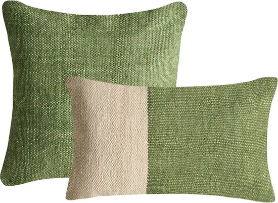BELIANI ANISOPTERA - Set de Sierkussen de 2 - Vert - Katoen