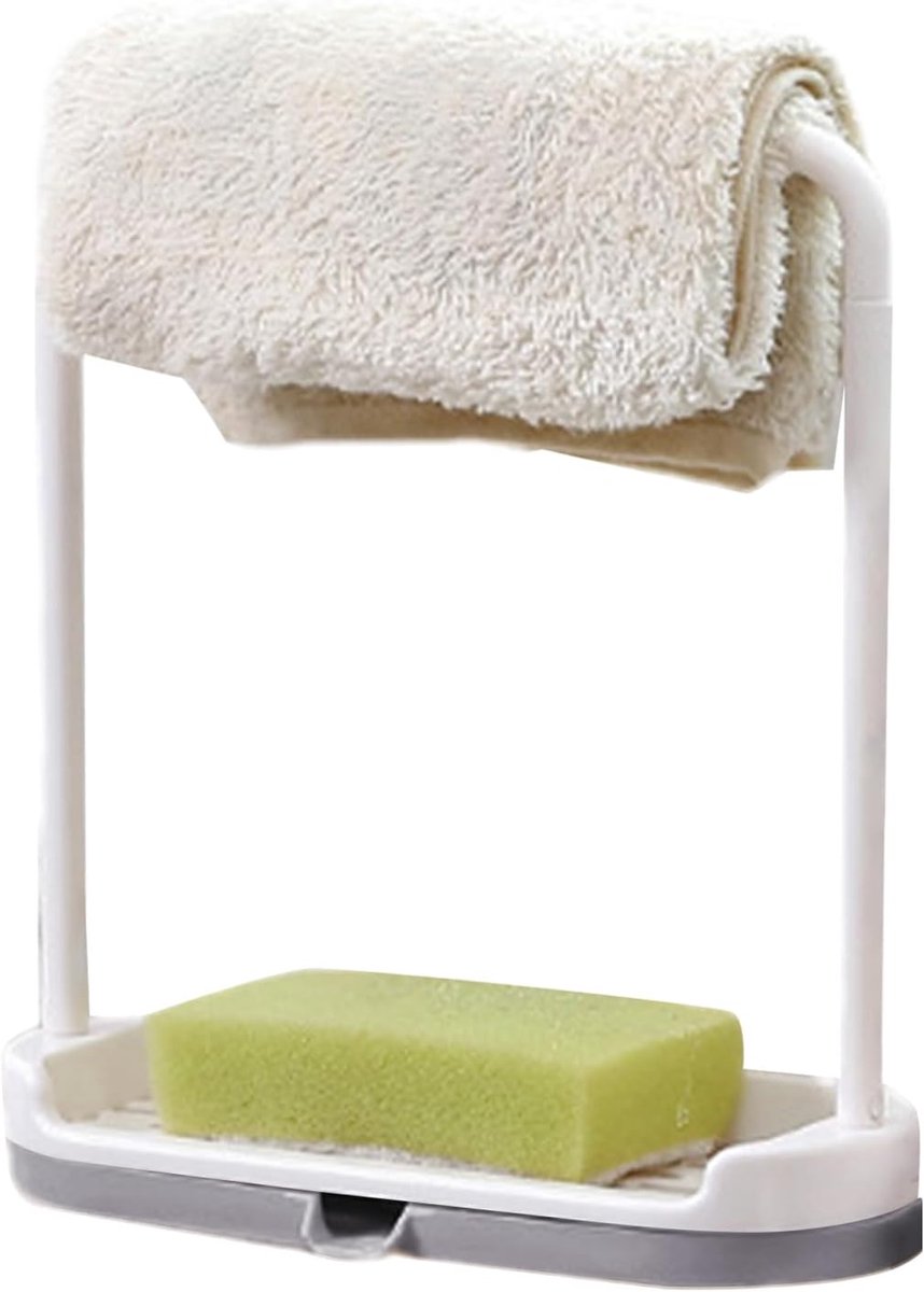 Spoelbak Organizer - Keuken Opberger - Snel Drogen - Water Vangend - 20x8x20 cm - Grijs