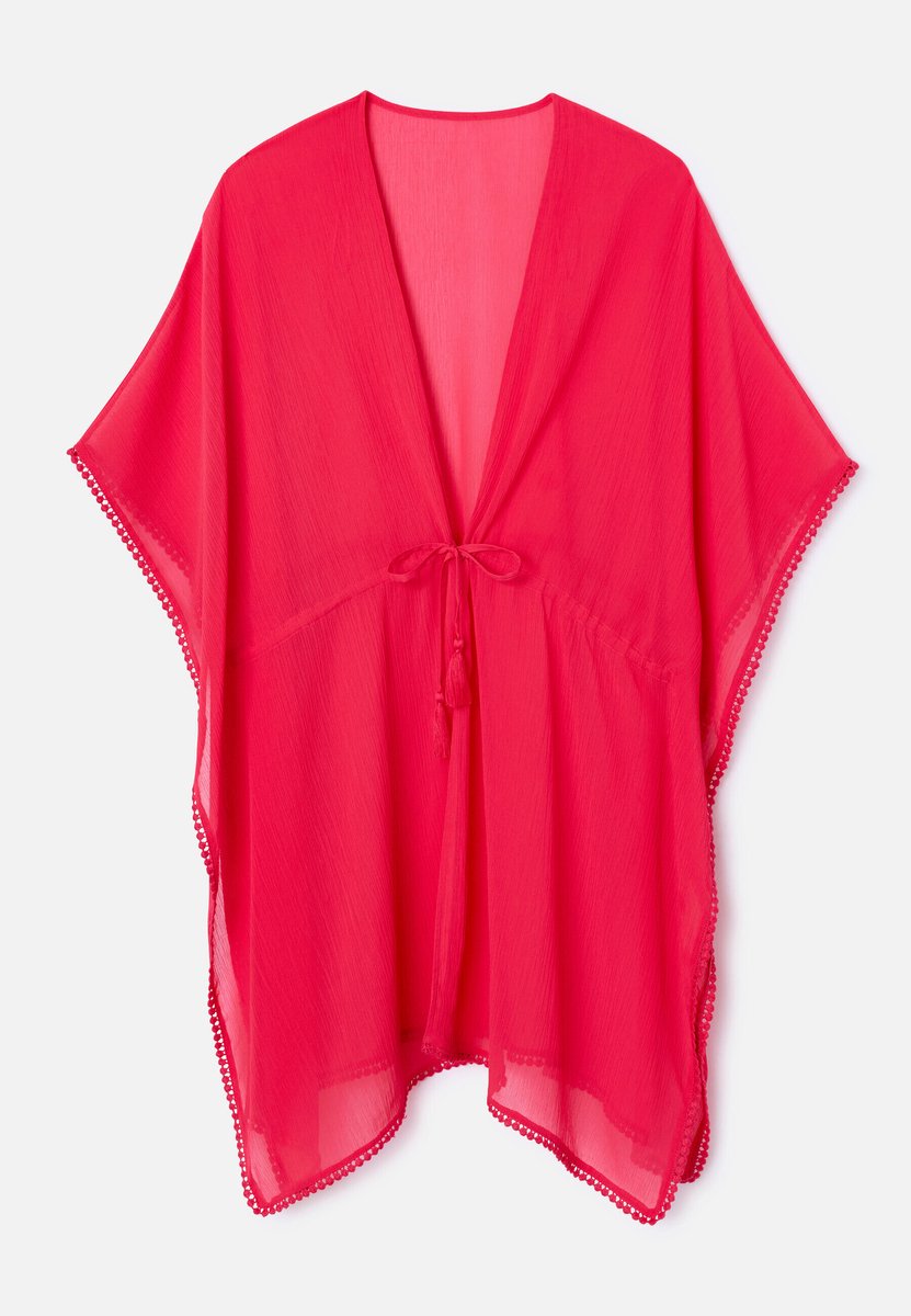Damart - Zwarte of bedrukte voile kaftan - Dames - Roze - Eén maat