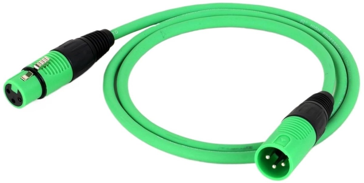 XLR Kabel - Microfoonsnoer - Audio Verbinding - Afgeschermd Koper - 1 Meter - Groen