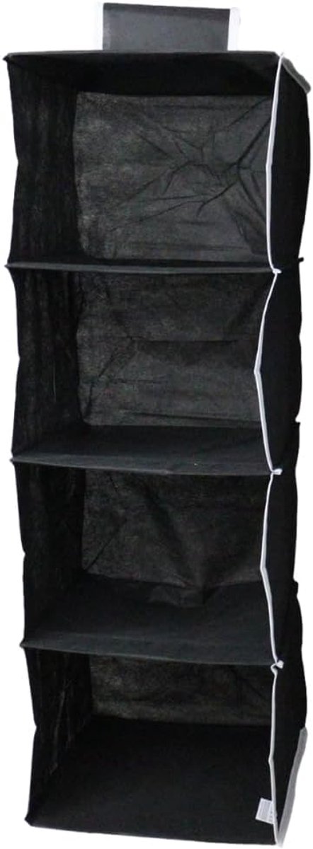 Hangende Opberger - Kledingkast Organizer - Garderobe Indelen - Vier Vakken - 30x30x300cm