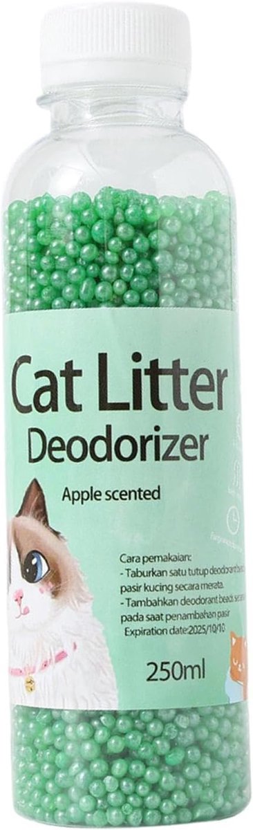 Geurvreter Kralen - Kattenbak Verfrisser - Frisse Lucht - Actieve Koolstof Absorptie - 250 ml