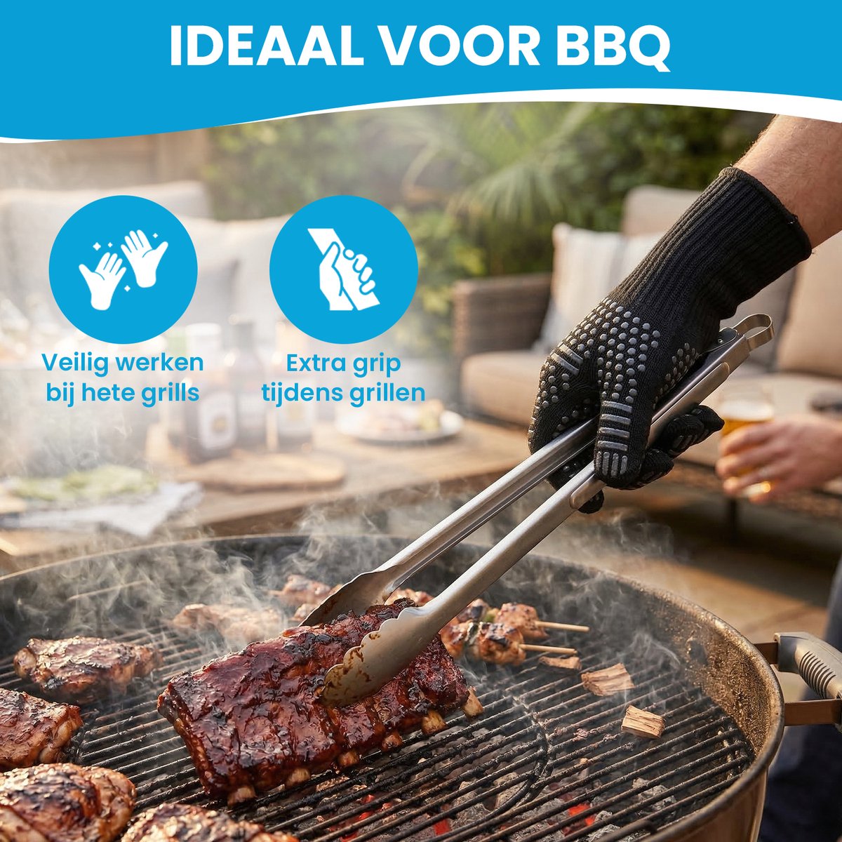 BBQ BBQ 500°C Hittebestendige Handschoenen - afbeelding 3