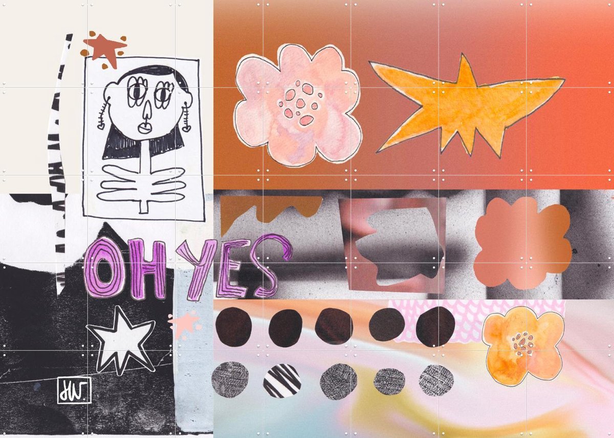 IXXI She Was Always There, Henriette Visscher - 140 x 100 cm - Gratis ophangtool - Grote wanddecoratie en posters - Speels, Collage, Modern