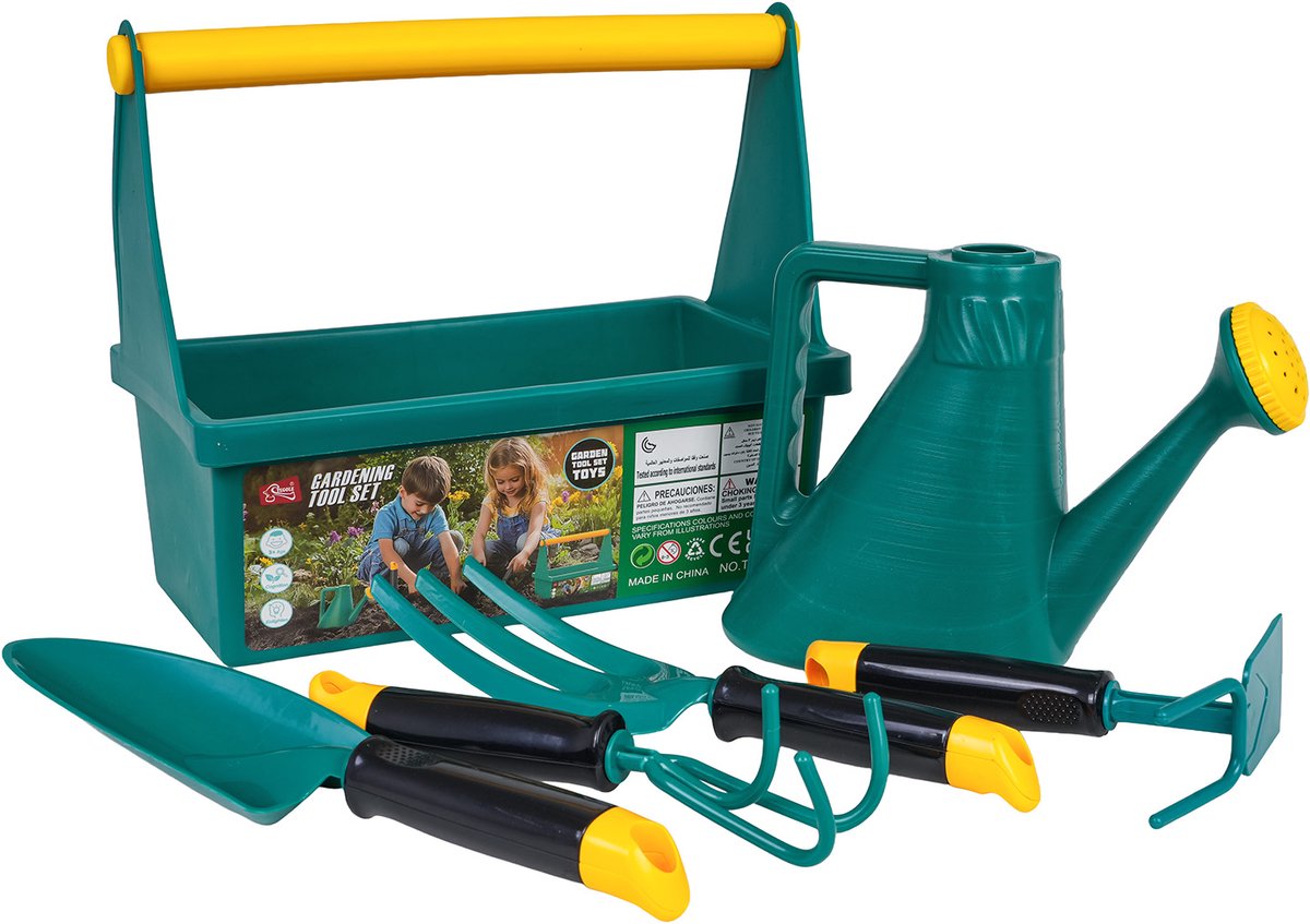 Playos® - Tuinierset voor Kinderen - Groen - 6 delig - Inclusief Koffer - Tuinieren voor Kinderen - Moestuin - Buitenspeelgoed