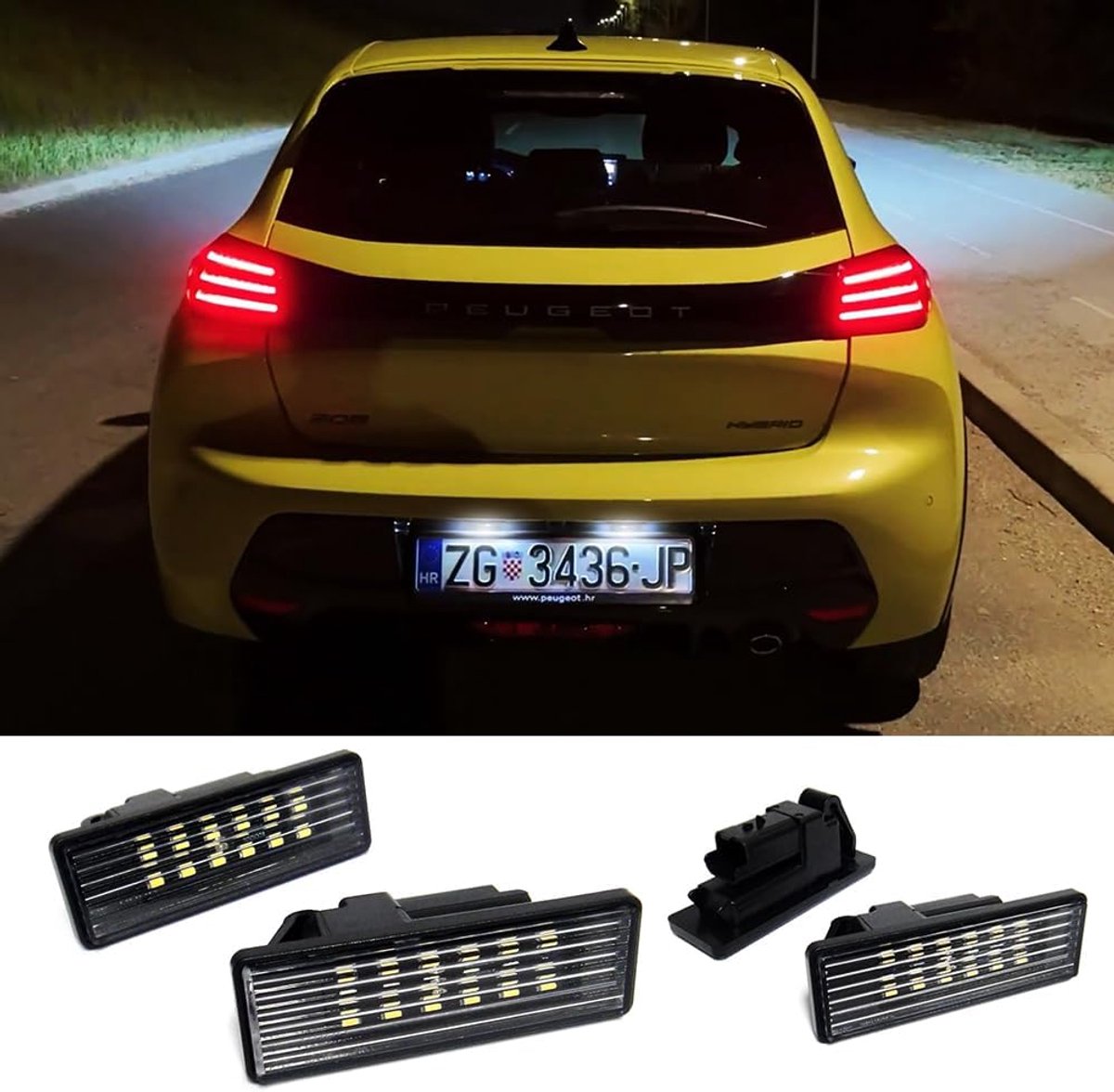 Kentekenplaat Verlichting - LED Lampen - Auto Verfraaiing - Geen Foutmeldingen - 11x6.5x5.5 cm - Wit