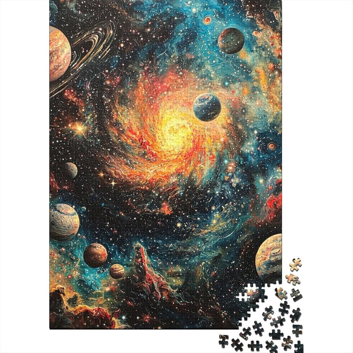 Kosmische Puzzel - Heelal Legpuzzel - Ontspannend Spel - Precisie Snijtechniek - 70 x 50 cm