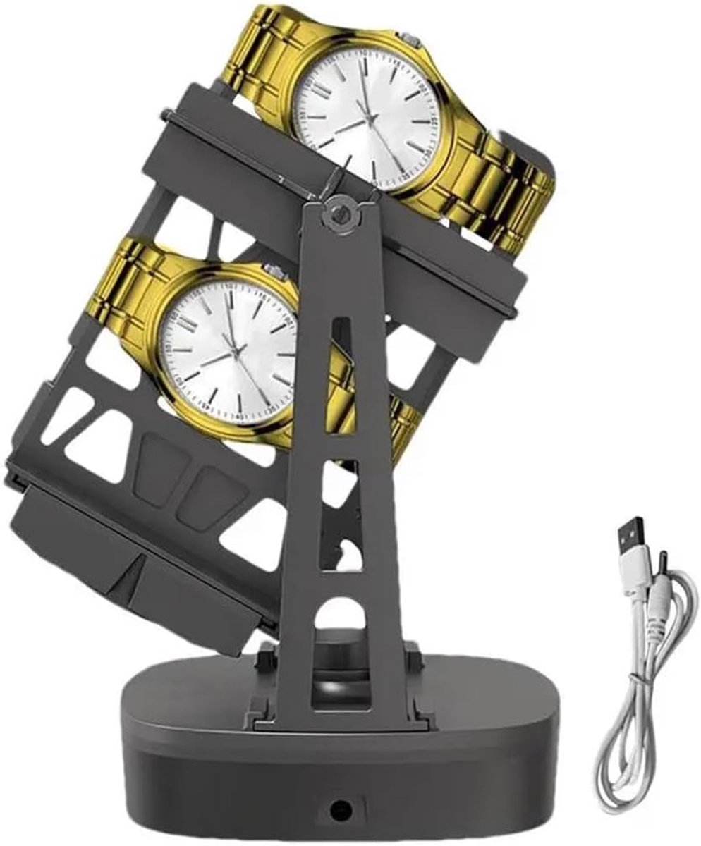 Automatische Opwinder - Horloge Houders - Mechanisch Horloge - Twee Zwaaibewegingen - Hoogte 15cm - Zwart
