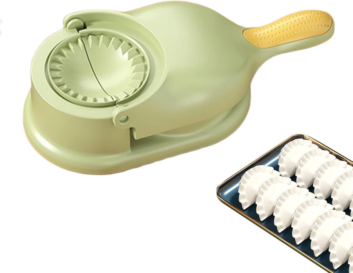 Knoedel Maker - Deeg Pers - Snel Hapjes Maken - 2 in 1 Ontwerp - 28.5 cm Lengte - Groen