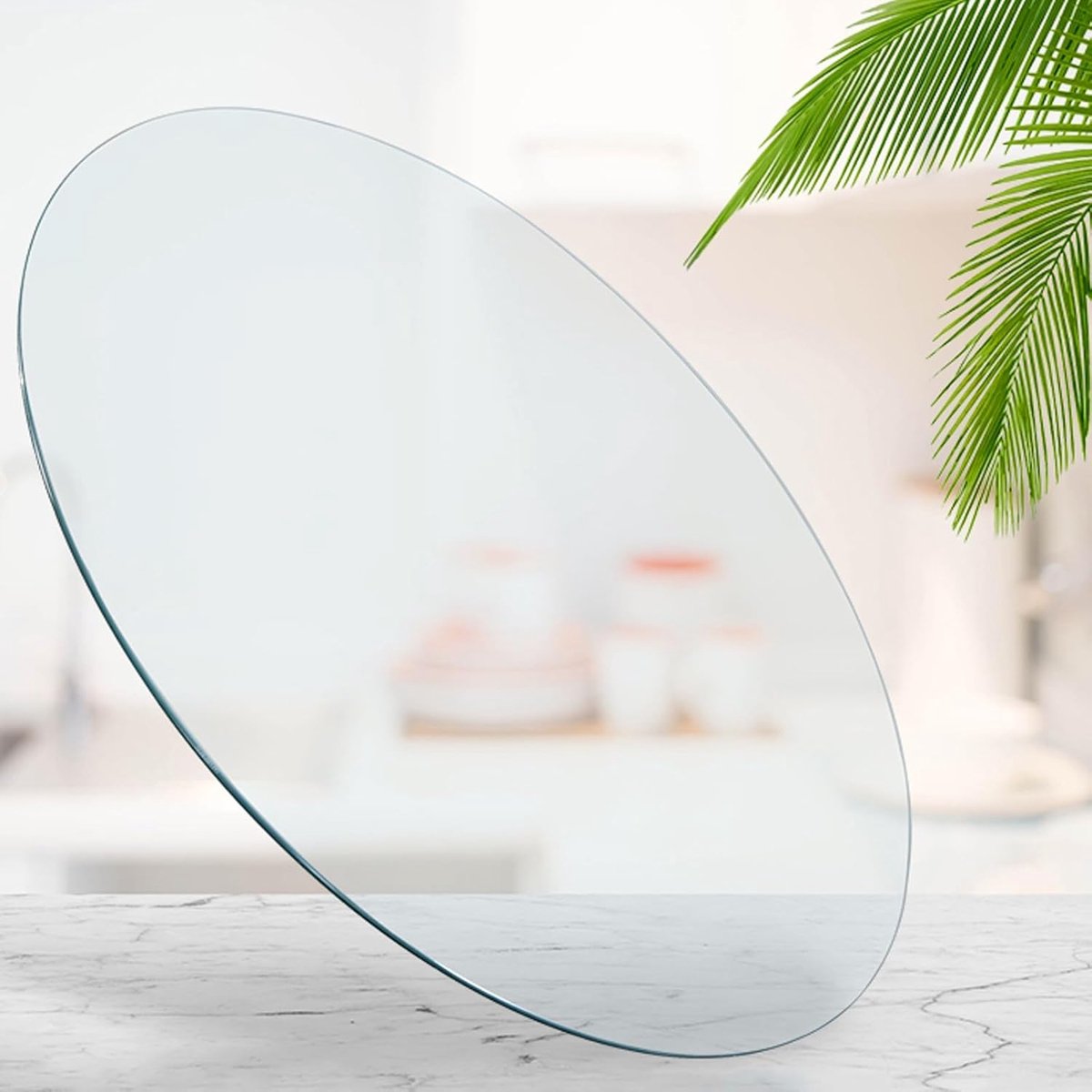 Tafelblad Glas - Rond blad - Tafel herbouwen - Gehard glas - 50CM - Helder