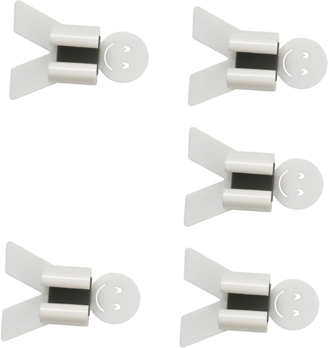 Dweilhaakrek 5-pack - Bezemhouder Organizer - Keuken Badkamer - Zonder Boren - 8x2.5x3cm - Wit