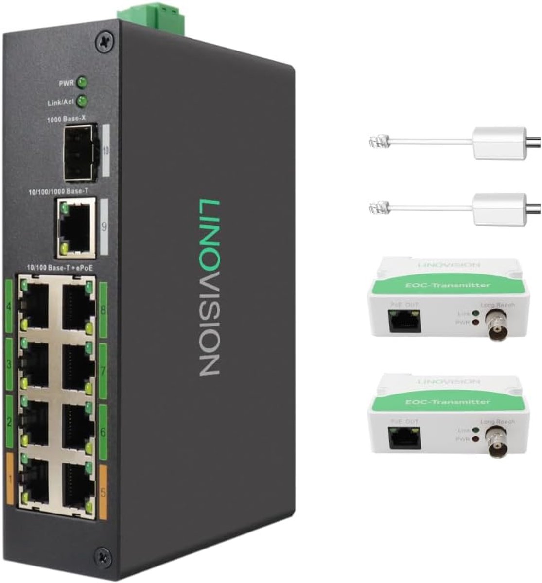 Netwerk Switch - PoE Switch - Industriële Netwerken - Lange Afstand PoE - 28.5 x 26.6 x 20.7 cm