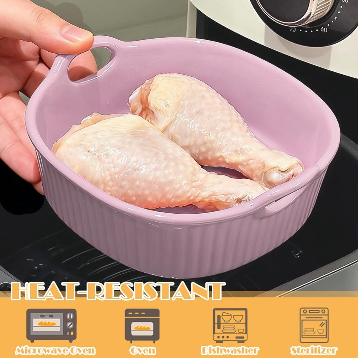 Keramische ovenschaal - Vierkante braadpan - Bakken en serveren - Krasbestendig glazuur - 18.5 x 16.5 x 6 cm