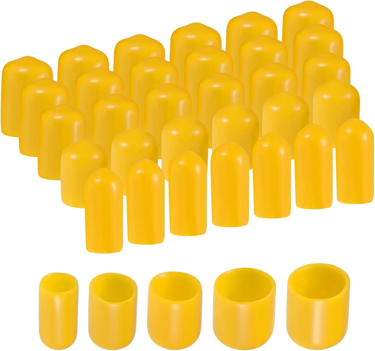 Rubberen Kapjes Set - Beschermdoppen Vinyl - Meubels Beschermen - Flexibel & Duurzaam - 6-19mm Assortiment - Geel
