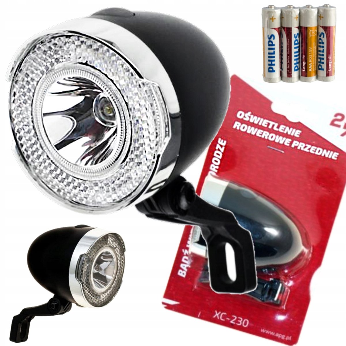 X-LIGHT Serie - Fietsvoorlicht - 60lm - Batterijgevoed - Zwart
