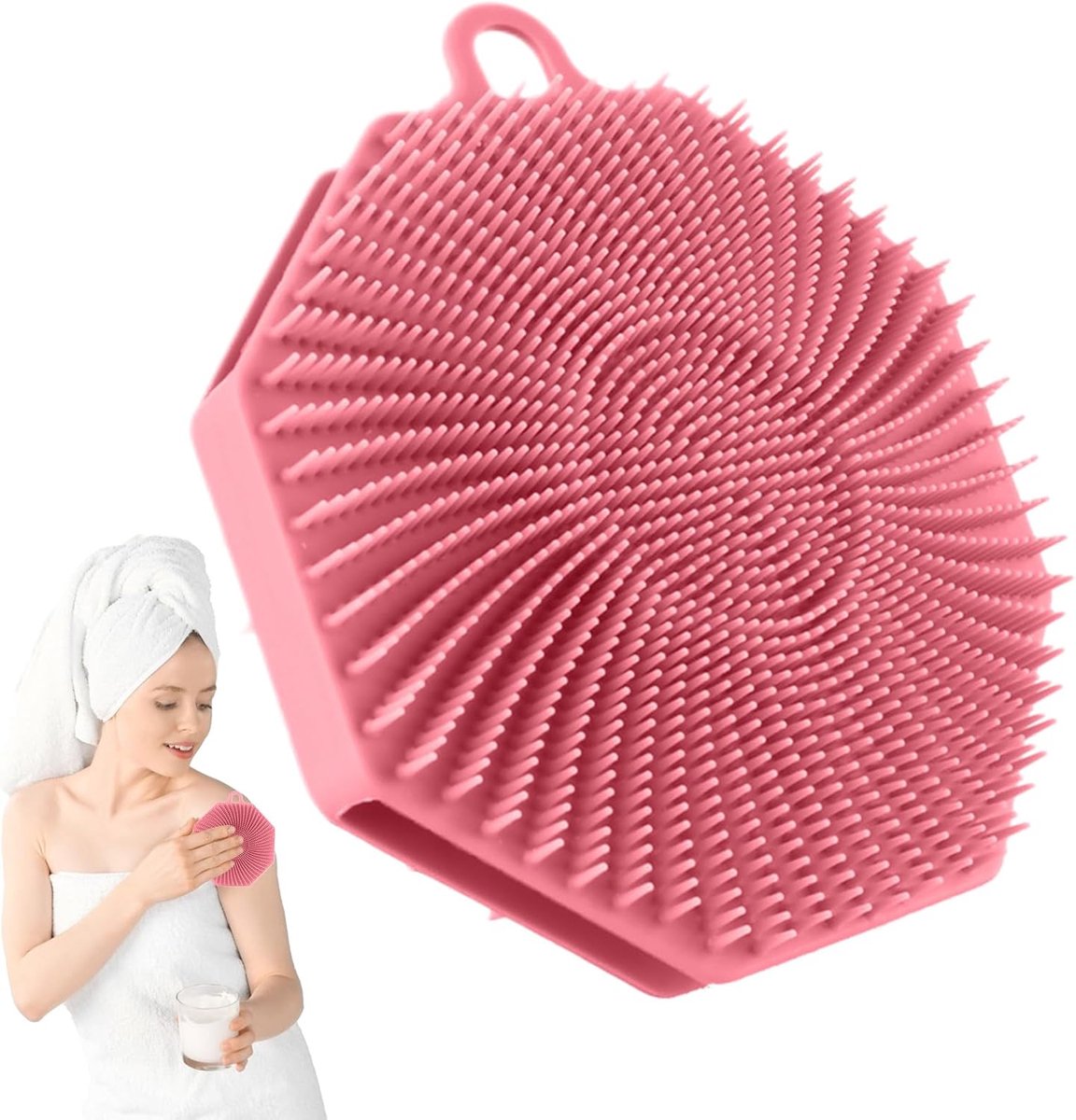 Siliconen Loofah - Douche Scrubber - Huid Reinigen - Dubbelzijdig Ontwerp - 12.5 cm - Blauw