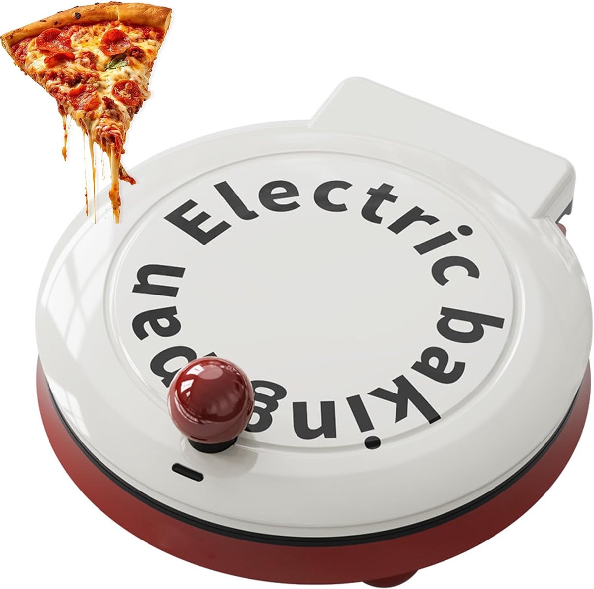 Elektrische Bakpan - Pizza Maker Oven - Snel Eten Maken - Dubbelzijdige Verwarming - 23 cm Diameter
