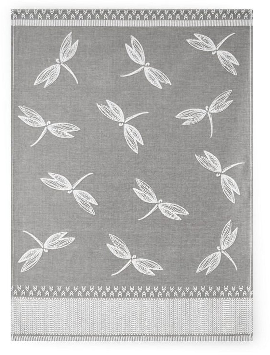 Zwoltex - Vaatdoek - 50x70 cm - Ważki - Grijs - Ultrasoft Technologie