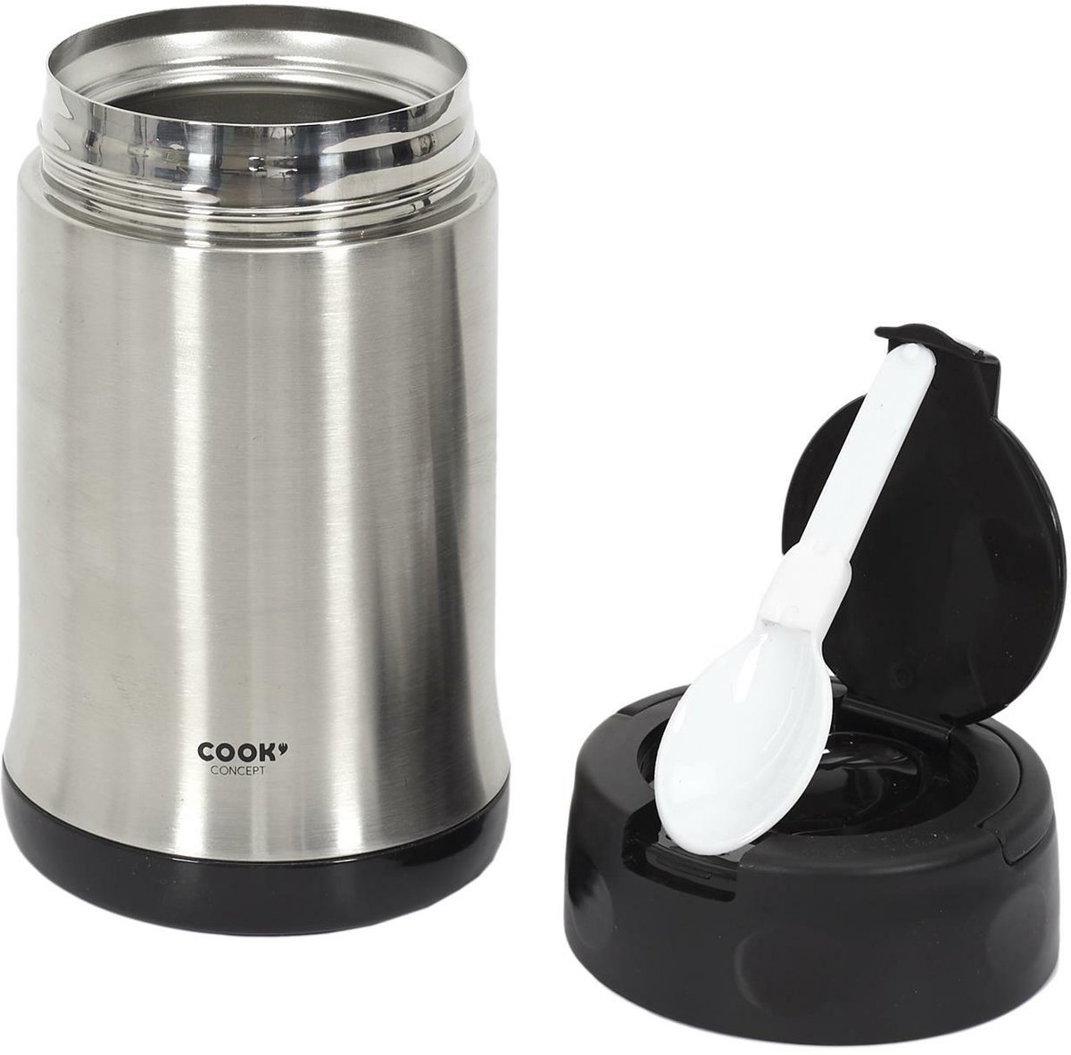 HowHomely Cook&Go - Thermosfles - 500ml - RVS - Inclusief Lepel