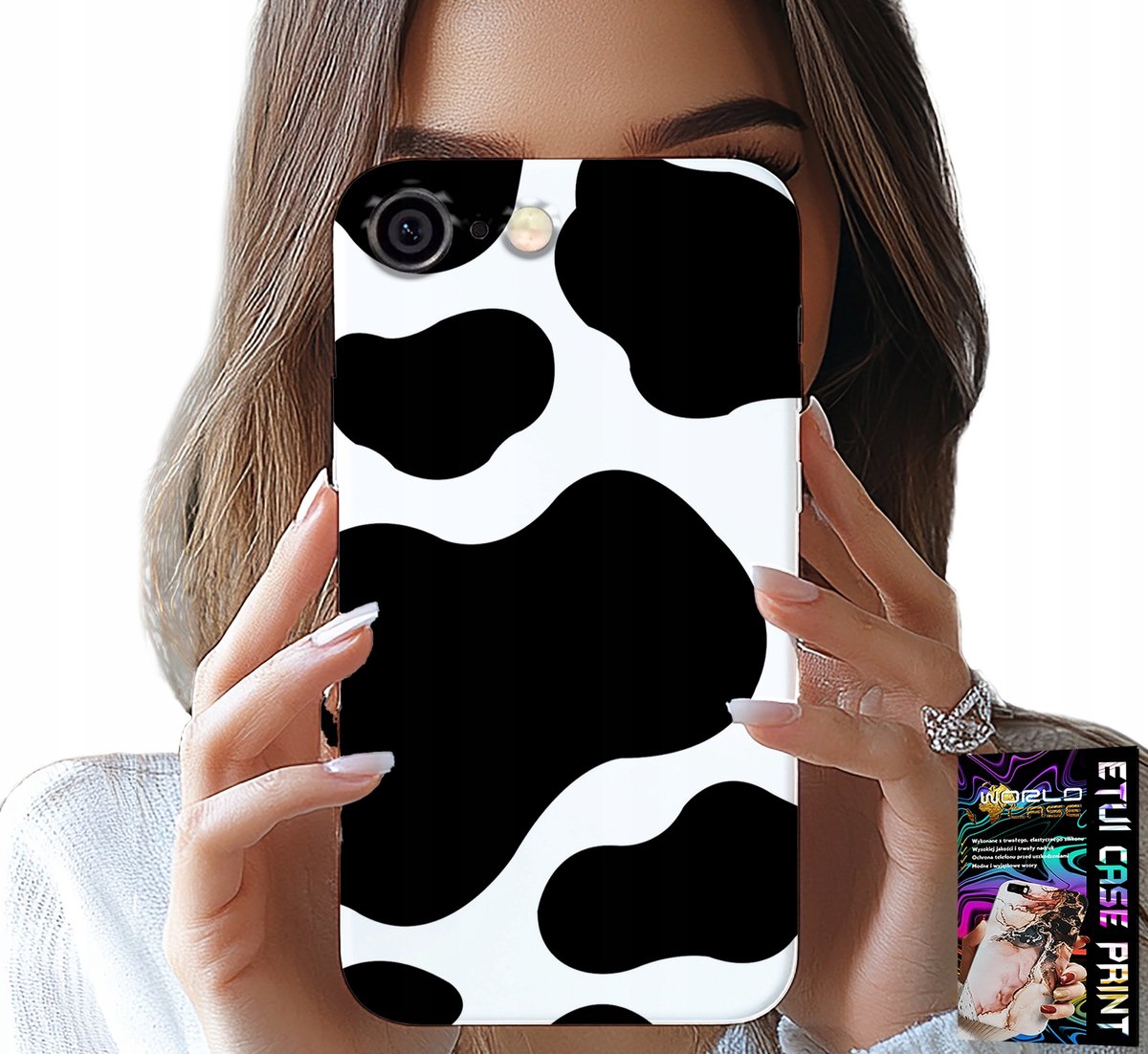 iPhone hoesje (6 Plus) - Zwart-witte koeienpatches, modieuze patronen