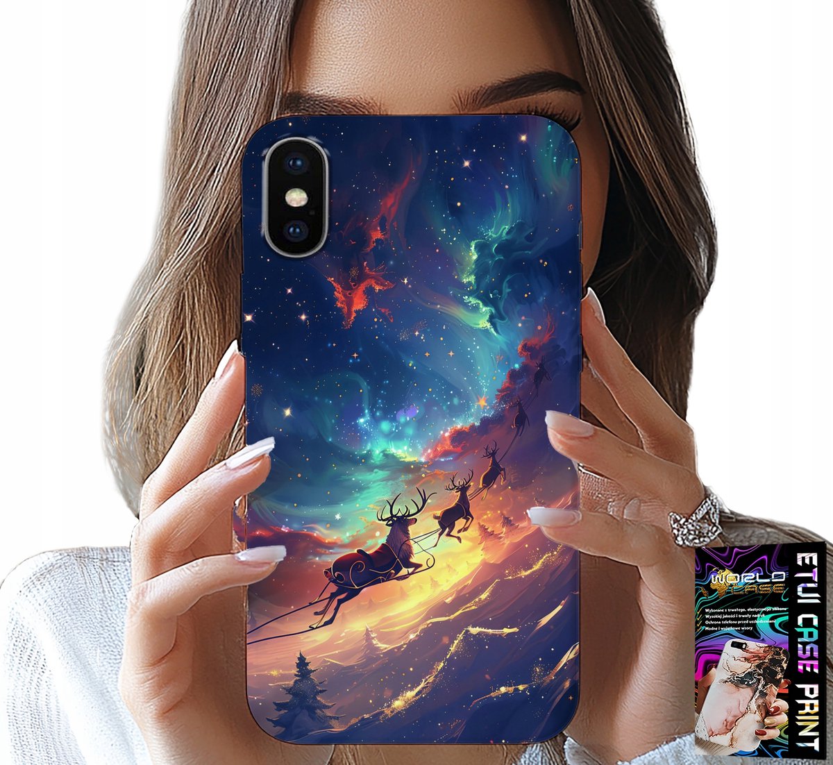 iPhone XS Max hoesje - Rendier Sweet Christmas patroon