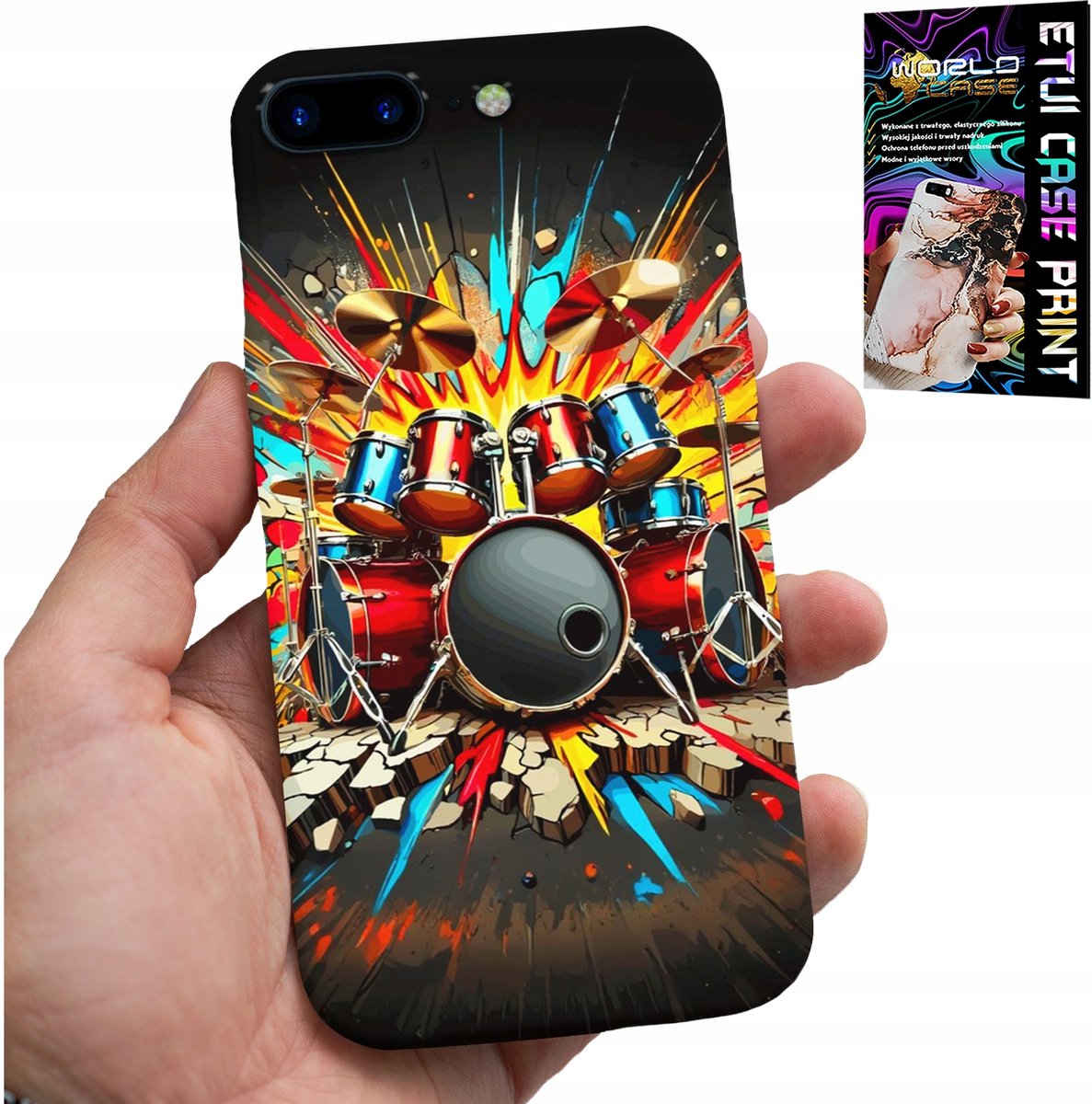 iPhone-hoesje (7 Plus) - Rock Drums Rock & Roll + Film