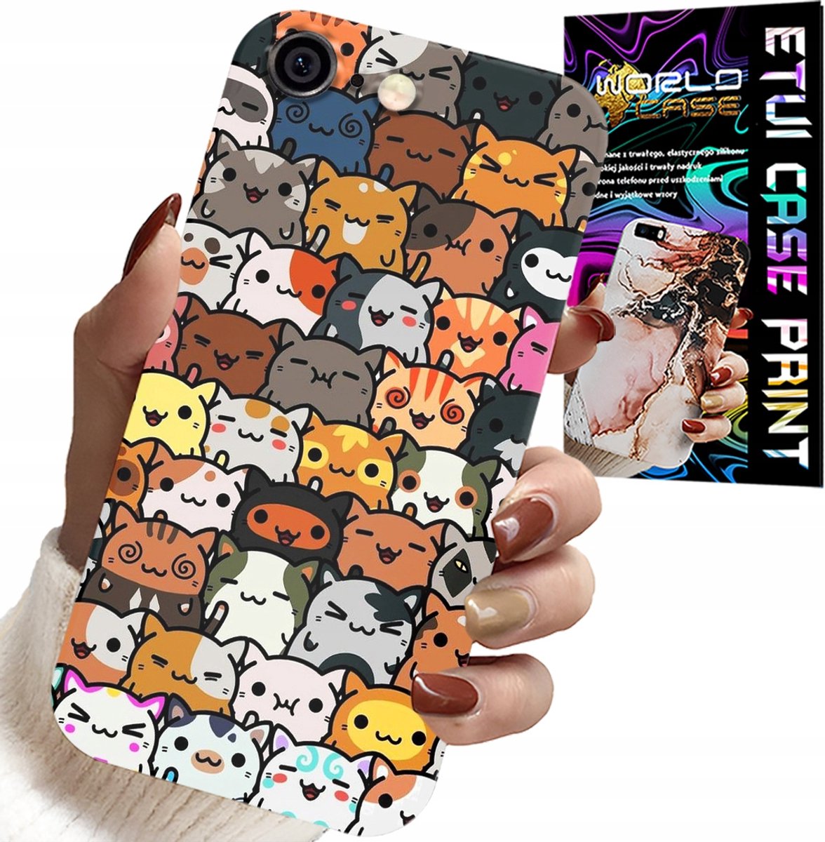 HOESJE VOOR IPHONE (6 PLUS) - ACHTERKANT MET SCHATTIGE KATJES, KATJES, COVER